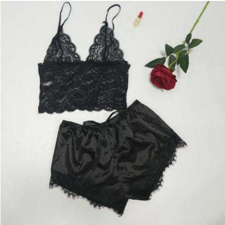 Lace Satin Sleepwear Set